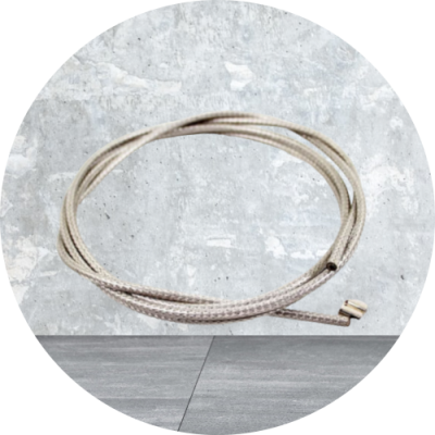 Remkabel 2 meter - Silver Braid